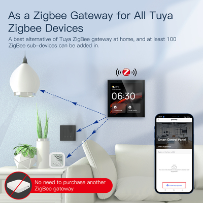 Glomarket Tuya Smart 4 นิ้ว มัลติ-ฟუნქชั่น แผนควบคุมจอสัมผัส Alexa Voice Zigbee การควบคุมกลาง