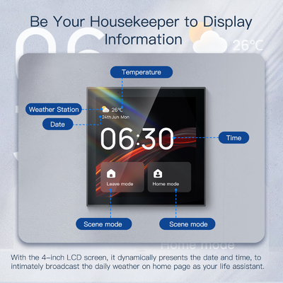 Glomarket Tuya Smart 4 นิ้ว มัลติ-ฟუნქชั่น แผนควบคุมจอสัมผัส Alexa Voice Zigbee การควบคุมกลาง