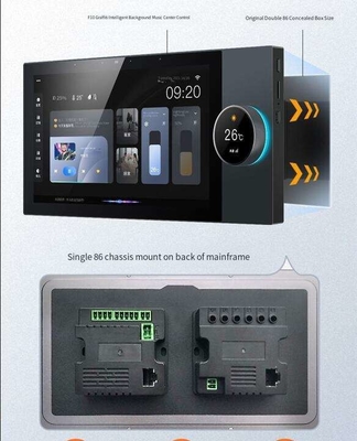 โกลมาร์เก็ต Tuya 10 นิ้ว แพนลควบคุมกลางกับการเล่นเพลง 2 Gang Relay 2 Way Speaker สินค้าบ้านฉลาดหลายฟังก์ชัน