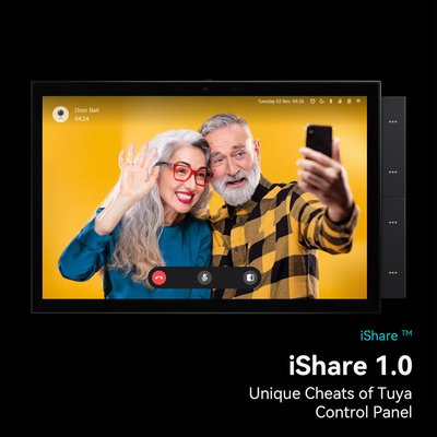 โกลมาร์เก็ต Tuya Smart Home Control Panel 10 นิ้ว หน้าจอ BLE Zigbee Gateway อาคารอินเตอร์คอม