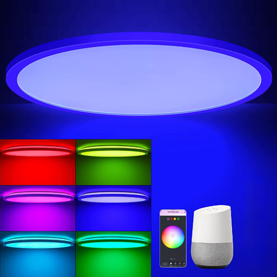 24w Tuya Smart Ceiling Light รีโมทคอนโทรล Rgb สีสันสดใสนำเพลงสมัยใหม่