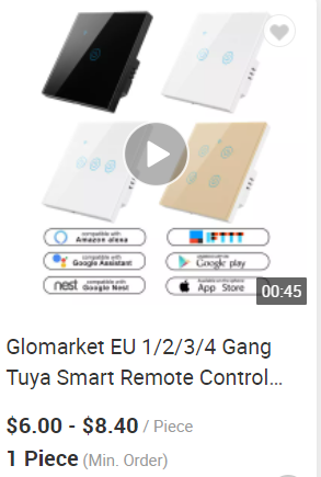 Glomarket Smart Home 8 Gang Wall Switch US Standard Tuya Voice APP การควบคุมทางไกลแบบไร้สาย 10